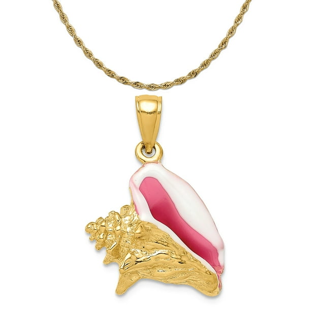 8mm x 15mm 14k Yellow Gold Conch Shell Pendant 8mm x 15mm 14k Yellow Gold Conch Shell Pendant